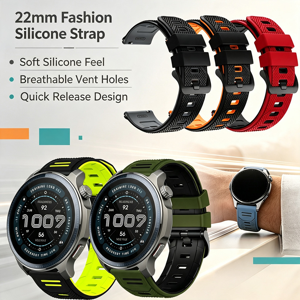 Smartwatch Stylish Watches For Women - حزام ساعة سيليكون ثنائي اللون بعرض