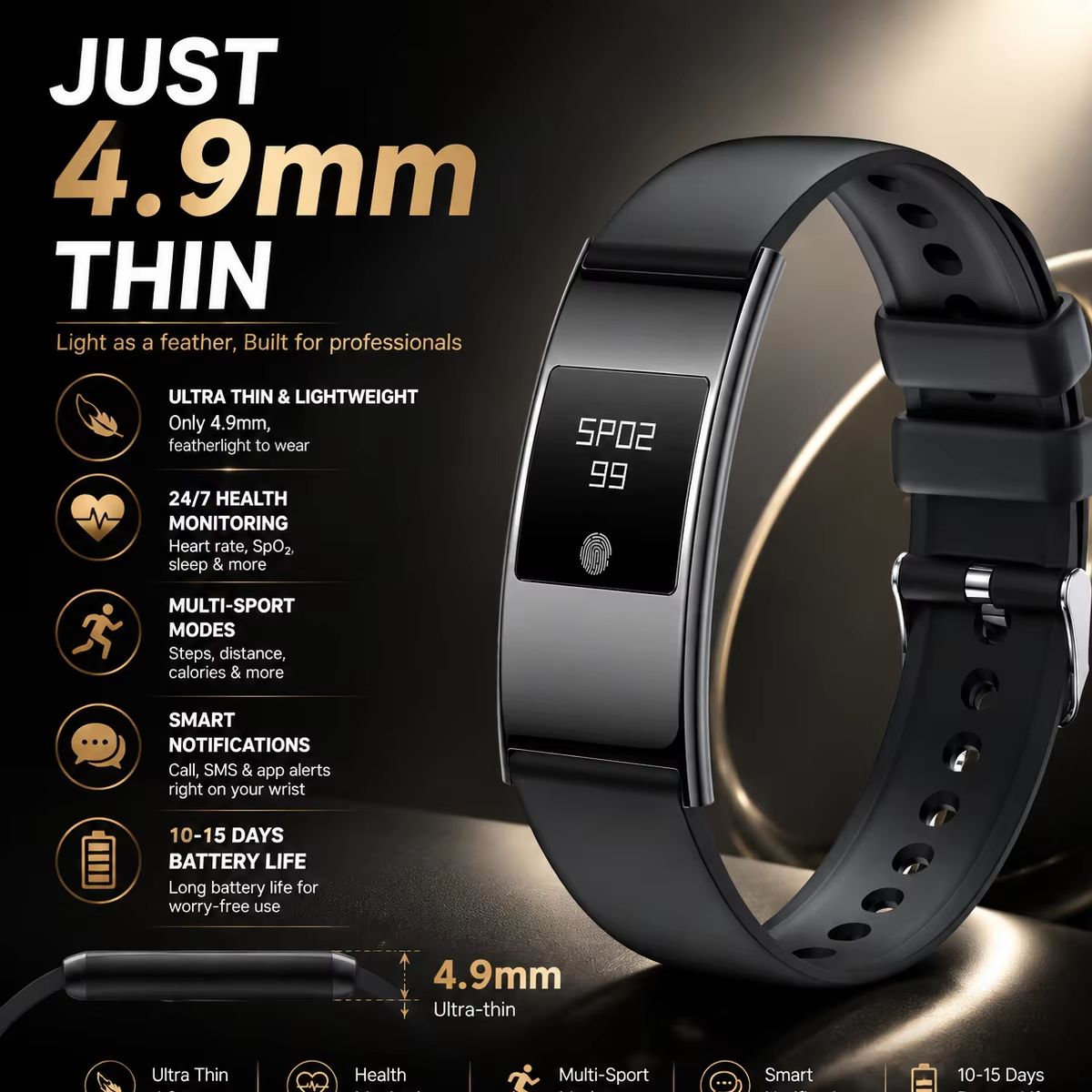 Smartwatch Stylish Watches For Women - ساعة ذكية أنيقة فائقة النحافة للرجال