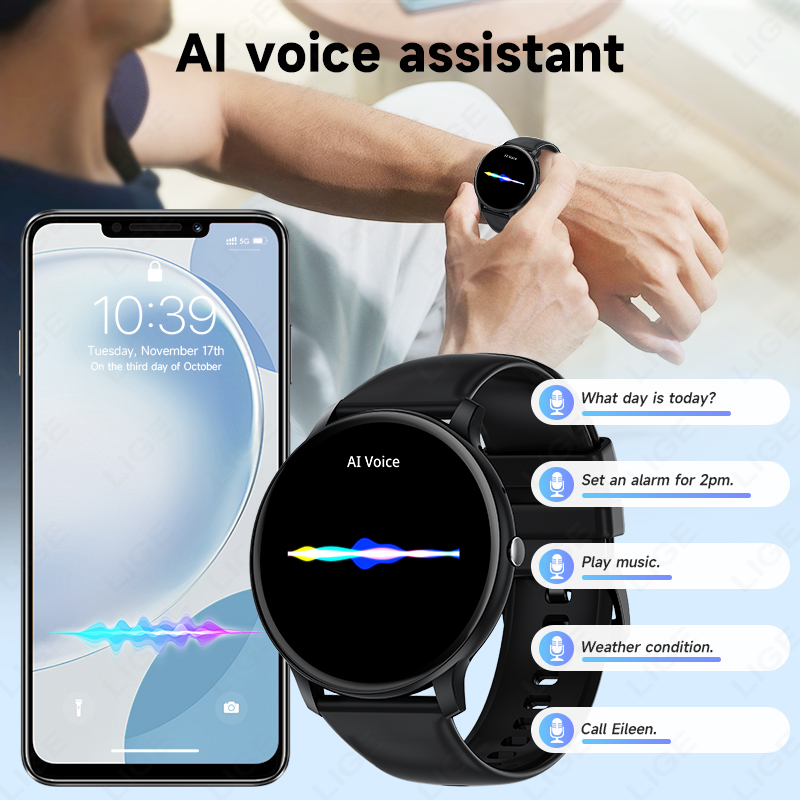 LIGE بلوتوث دعوة النساء ساعة ذ - مراجعة Smartwatch Latest Watches For Men وسعره