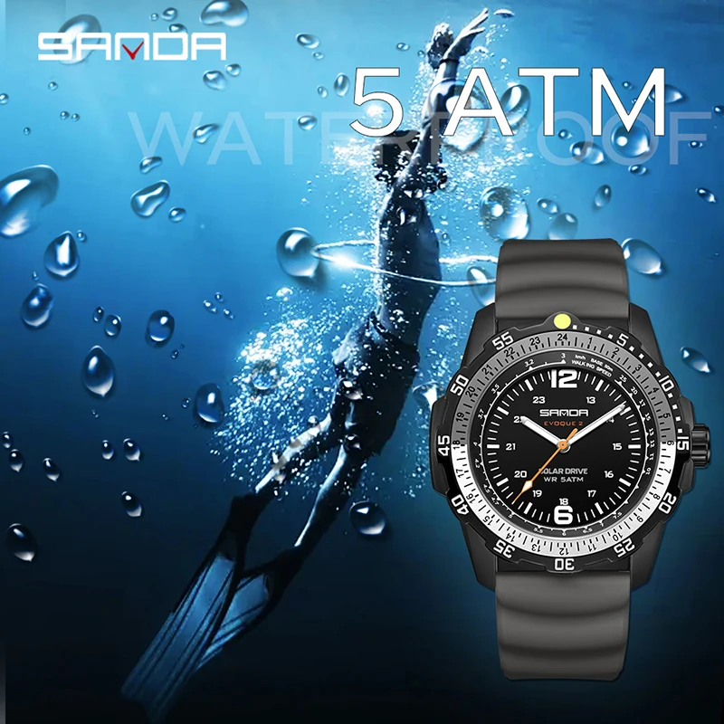 ساعة SANDA الفاخرة الجديدة للر - مراجعة Solar Powered Watch وسعره