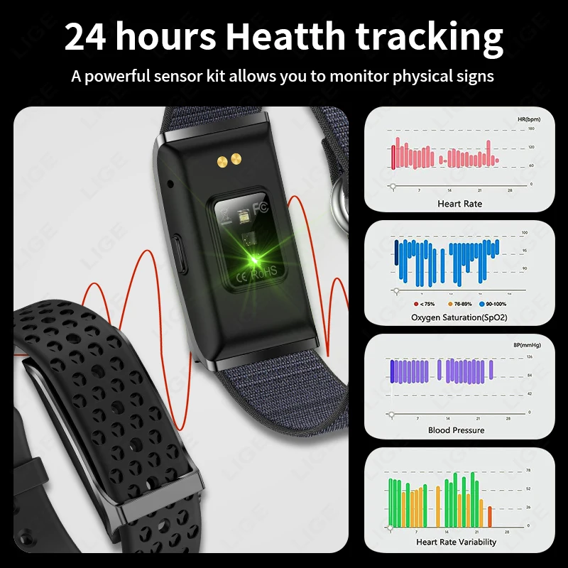 LIGE لا شاشة ساعة ذكية الصحة أ - مراجعة Smartwatch Latest Watches For Men وسعره