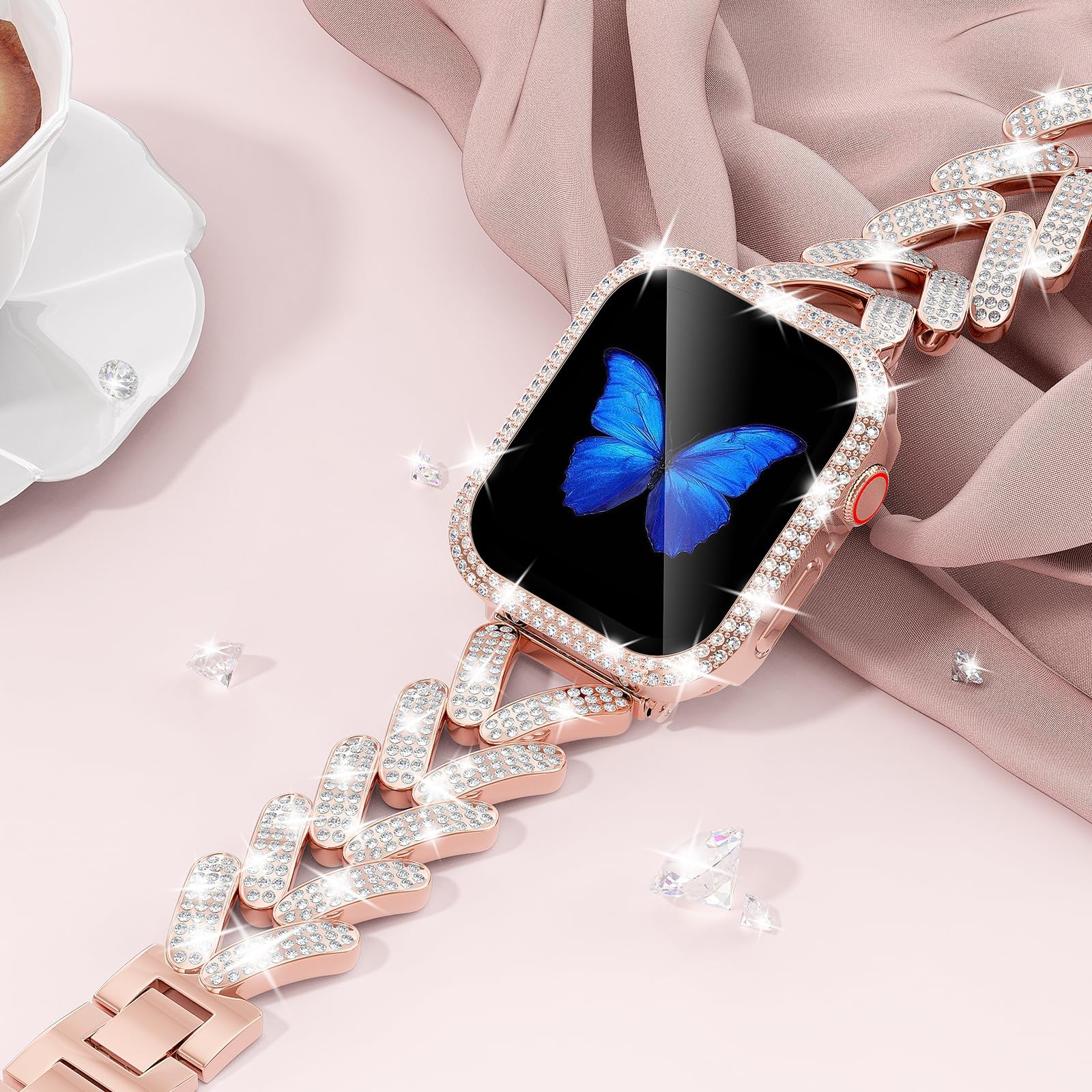 بلينغ باند ل أبل حزام ساعة 40  - مراجعة Smartwatch Slim Watches For Men وسعره