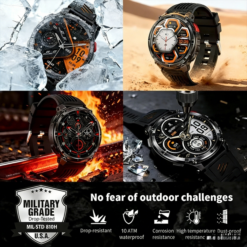 ساعات ذكية عسكرية للاستخدام ال - مراجعة Smartwatch Running Watches For Men وسعره