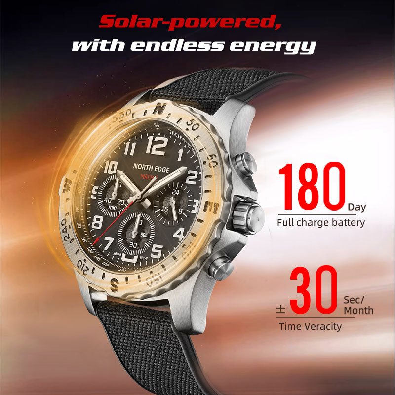 ساعة نورث إيدج ماك 2 للرجال تع - مراجعة Solar Powered Watch وسعره