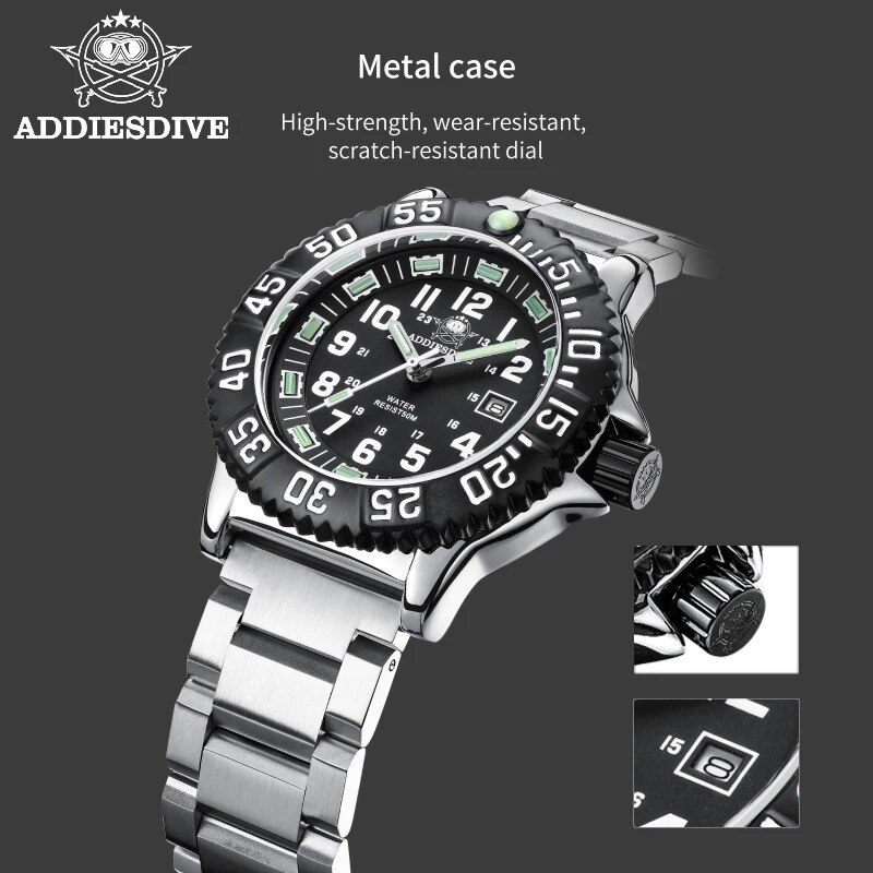 ساعة Dadies للغوص للرجال عرض غ - مراجعة Solar Powered Watch وسعره