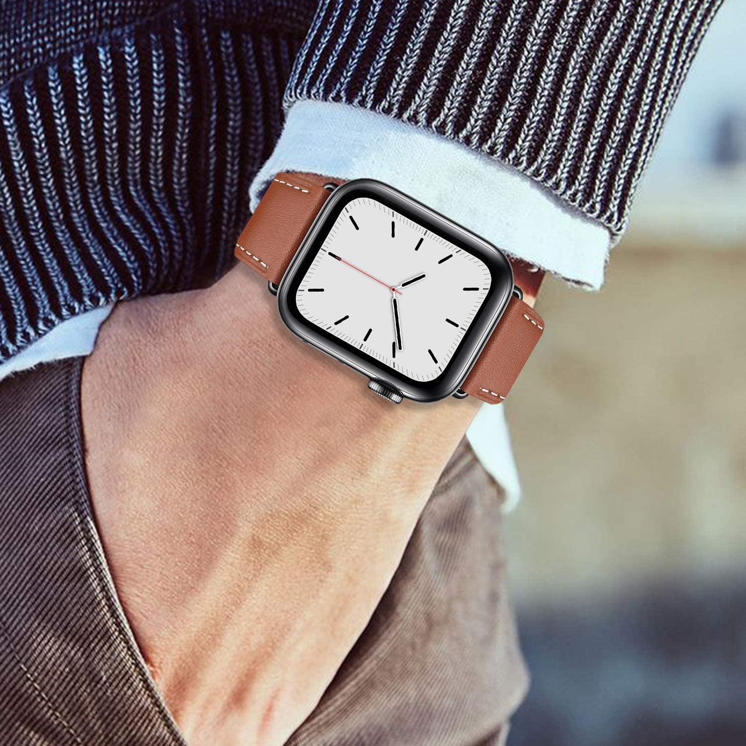 حزام جلد لساعة أبل ، حزام لساع - مراجعة Smartwatch Apple Watches For Men وسعره