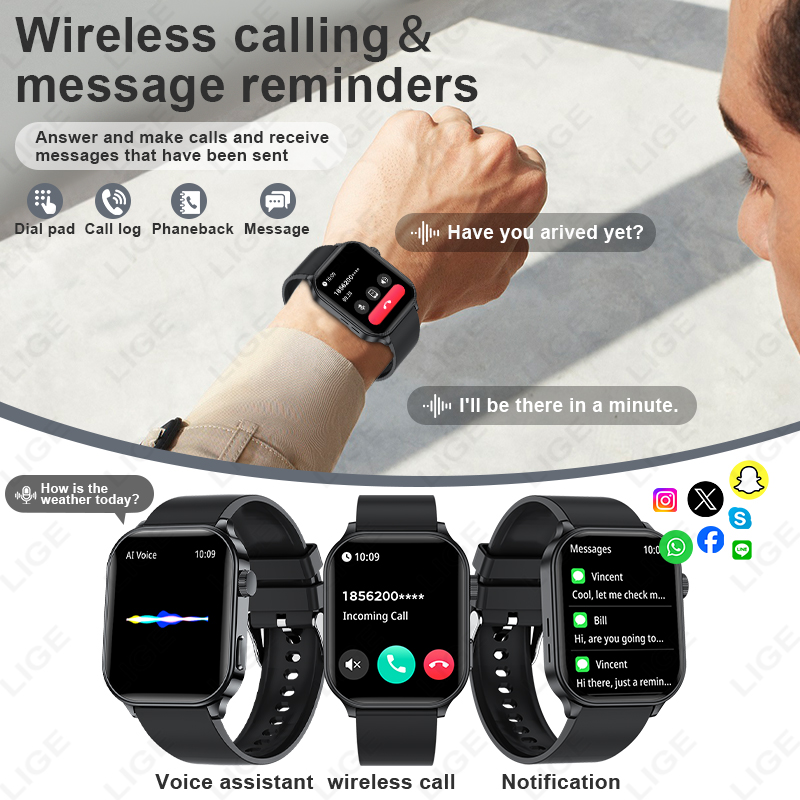 ساعة ذكية أصلية من LIGE مع ميز - مراجعة Smartwatch Watches For Women Branded وسعره